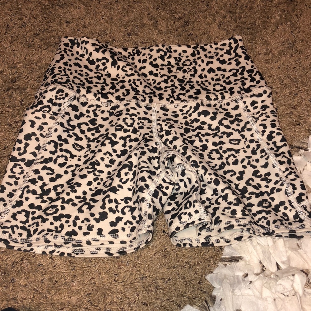 Cheetah print athletic biker shorts